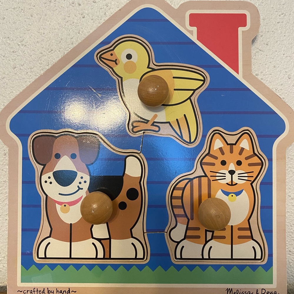 Melissa & Doug Jumbo Knob Puzzle- House Pets